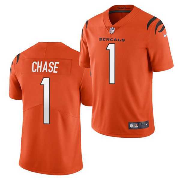 Men & Women & Youth Cincinnati Bengals #1 JaMarr Chase Orange Vapor Untouchable Limited Stitched Jersey->cincinnati bengals->NFL Jersey